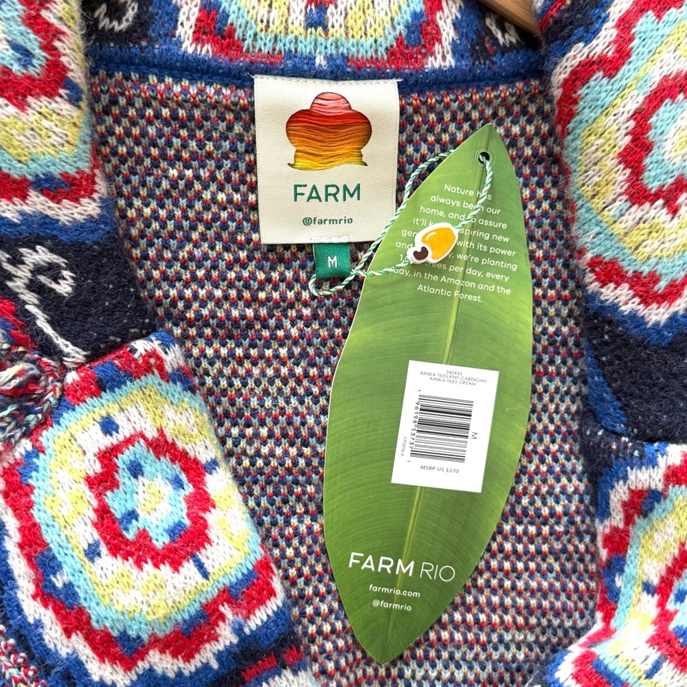 FARM Rio Ainika Knit Cardigan Sweater, Size M, NWT - Picture 15 of 16